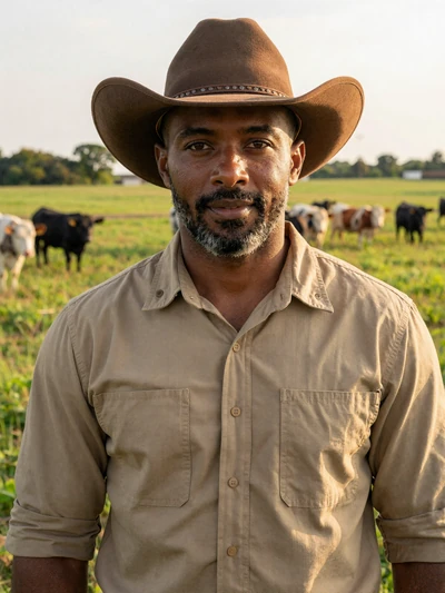 Omar, a 45-year-old African-American Muslim cattle farmer in Iowa