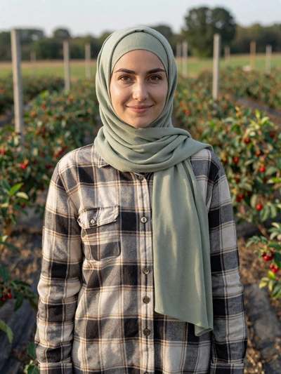 Nadia, a 29-year-old Bosnian-American berry farmer in Missouri